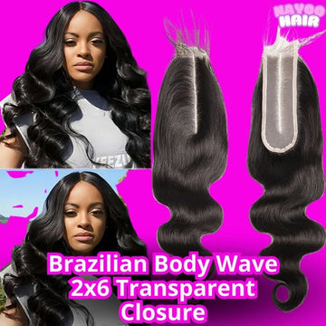 Brazilian Body Wave 2x6 Transparent Closure