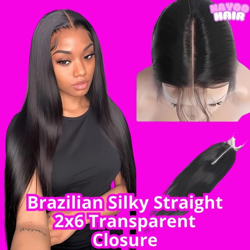 Brazilian Silky Straight 2x6 Transparent Closure