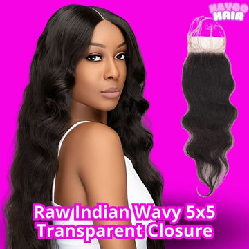 Raw Indian Wavy 5x5 Transparent Closure